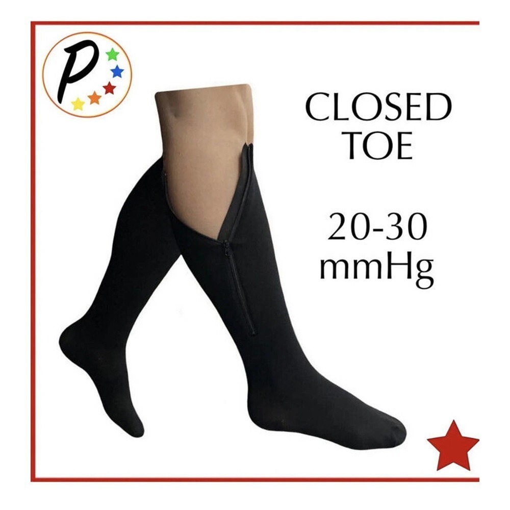 Presadee Original Closed Toe 20-30 mmHg Firm Leg Compression YKK Zipp lot of 2​​